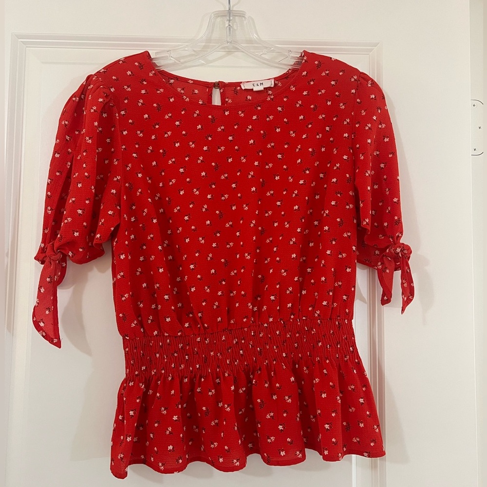 Red Floral Women's Top